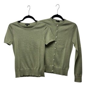 Brooks Brothers Green Sweater and Cardigan Set